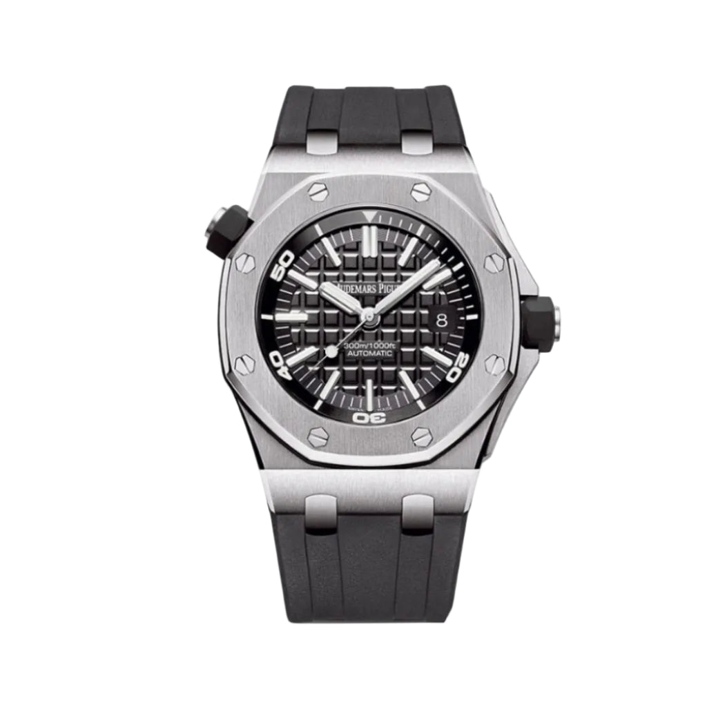 Audemars Piguet Royal Oak Offshore Diver Black Dial Black Rubber Men's Watch 15710ST.OO.A002CA.01