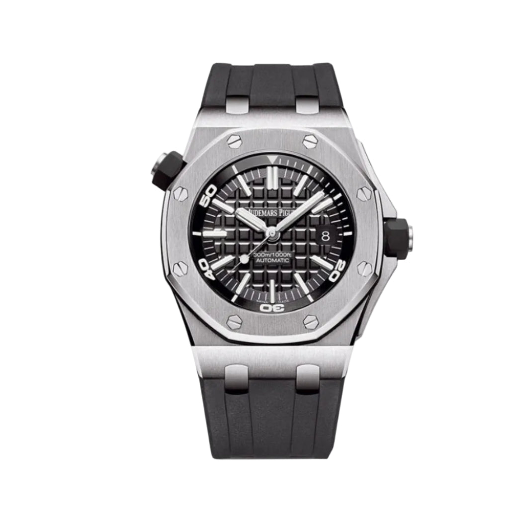 Audemars Piguet Royal Oak Offshore Diver Black Dial Black Rubber Men's Watch 15710ST.OO.A002CA.01