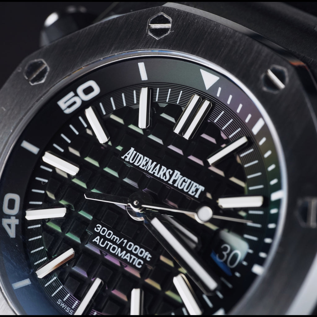 Audemars Piguet Royal Oak Offshore Diver Black Dial Black Rubber Men's Watch 15710ST.OO.A002CA.01