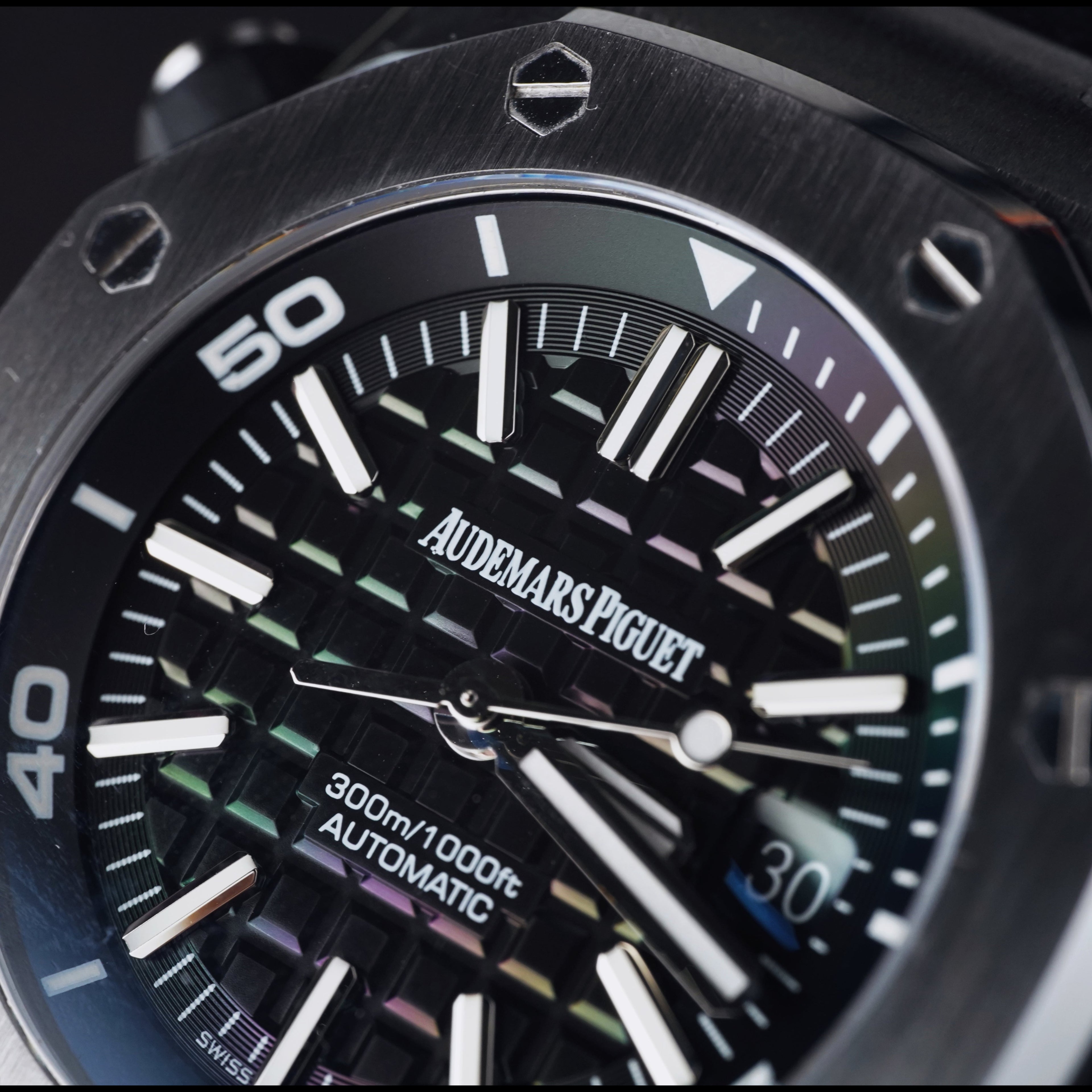 Audemars Piguet Royal Oak Offshore Diver Black Dial Black Rubber Men's Watch 15710ST.OO.A002CA.01