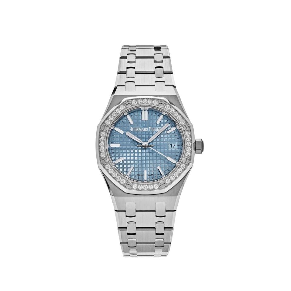 Audemars Piguet Royal Oak Lady 77451ST.ZZ.1361ST.01 'Ladies' Selfwinding '50th Anniversary' Stainless Steel Light Blue Dial Diamond Bezel