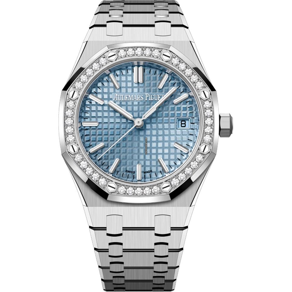Audemars Piguet Royal Oak Lady 77451ST.ZZ.1361ST.01 'Ladies' Selfwinding '50th Anniversary' Stainless Steel Light Blue Dial Diamond Bezel